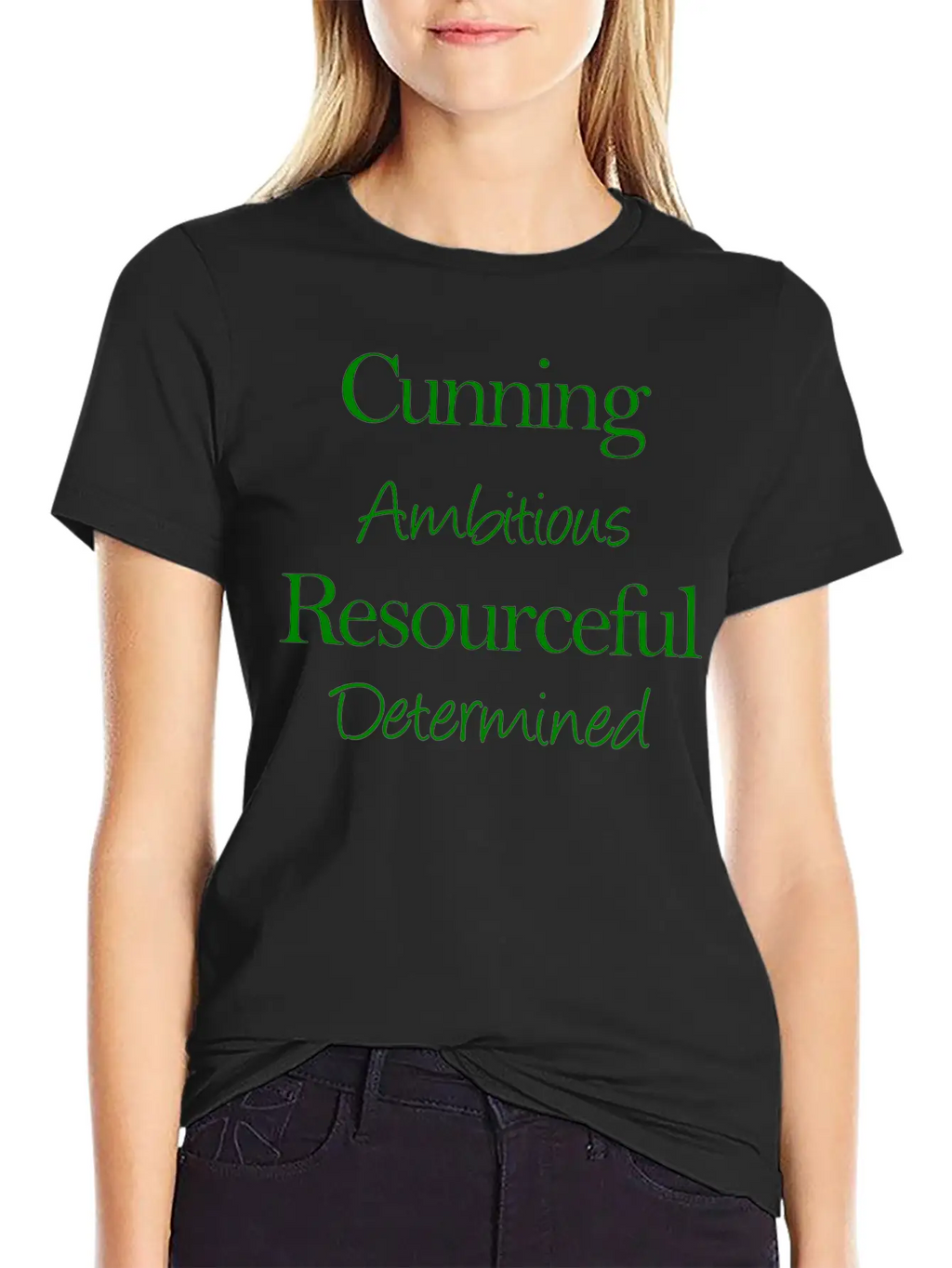 Cunning Ambitious Resourceful Determined Green Fon Classic Fit Graphic Tee For Daily Comfort – Unisex Cotton Shirt