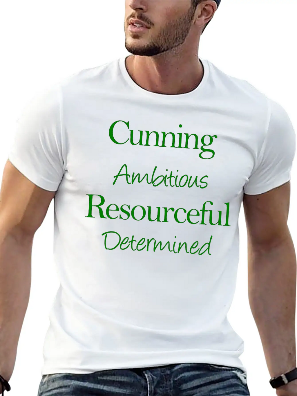 Cunning Ambitious Resourceful Determined Green Fon Classic Fit Graphic Tee For Daily Comfort – Unisex Cotton Shirt