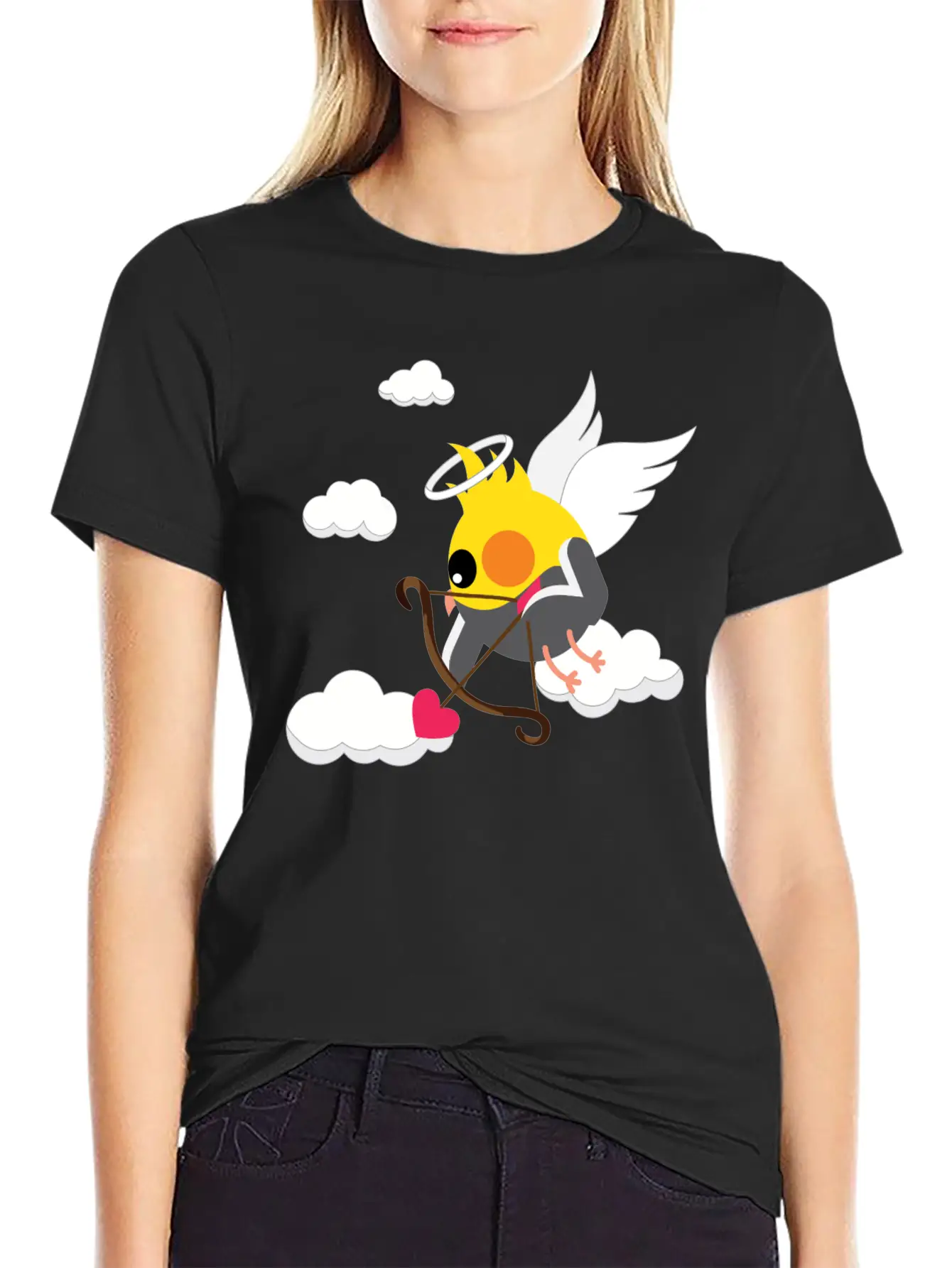 Cupid Cockatiel Unisex Short Sleeve Soft Cotton T-Shirt – Casual Everyday Wear