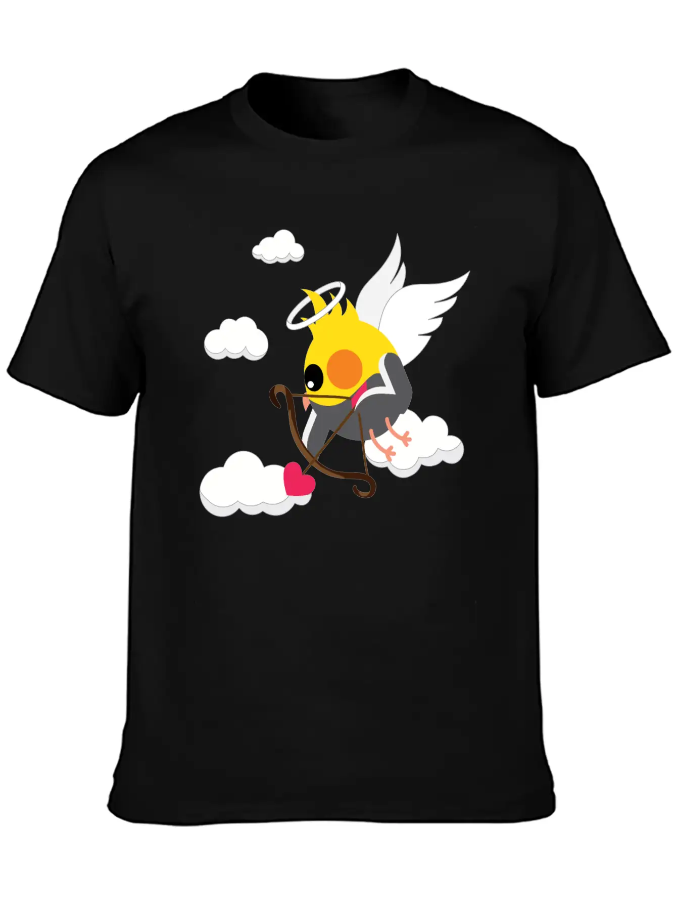 Cupid Cockatiel Unisex Short Sleeve Soft Cotton T-Shirt – Casual Everyday Wear
