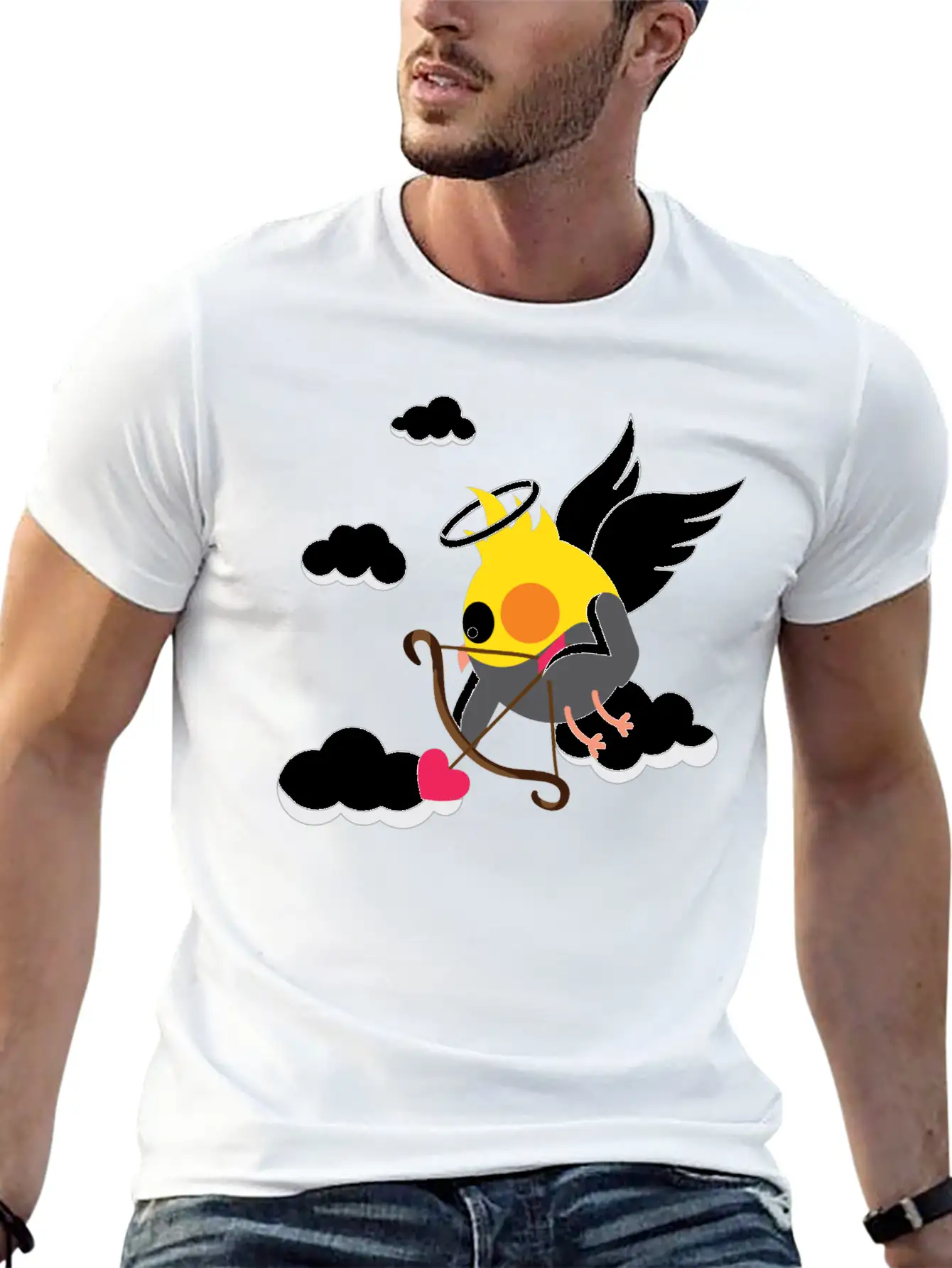 Cupid Cockatiel Unisex Short Sleeve Soft Cotton T-Shirt – Casual Everyday Wear