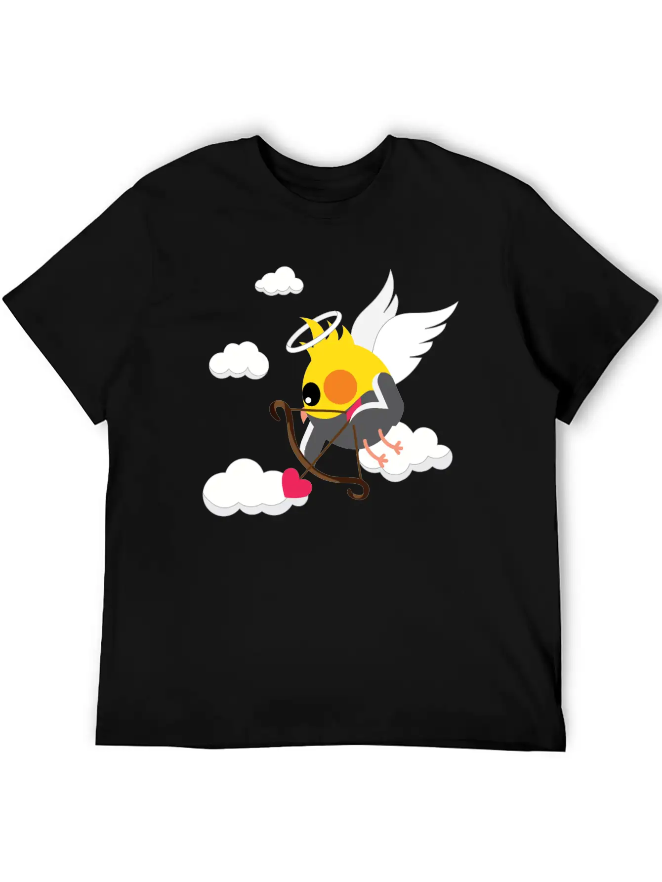 Cupid Cockatiel Unisex Short Sleeve Soft Cotton T-Shirt – Casual Everyday Wear