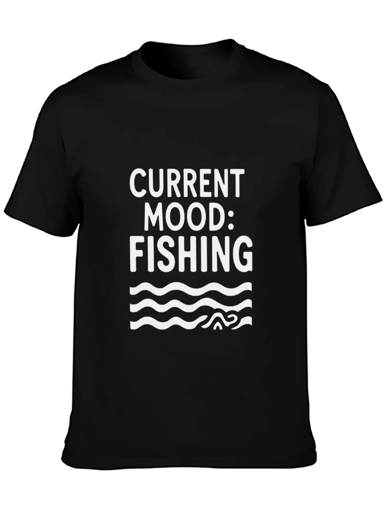 Current Mood Fishing River Fishing Unisex Casual T-Shirt – Clean Design For Daily Comfort