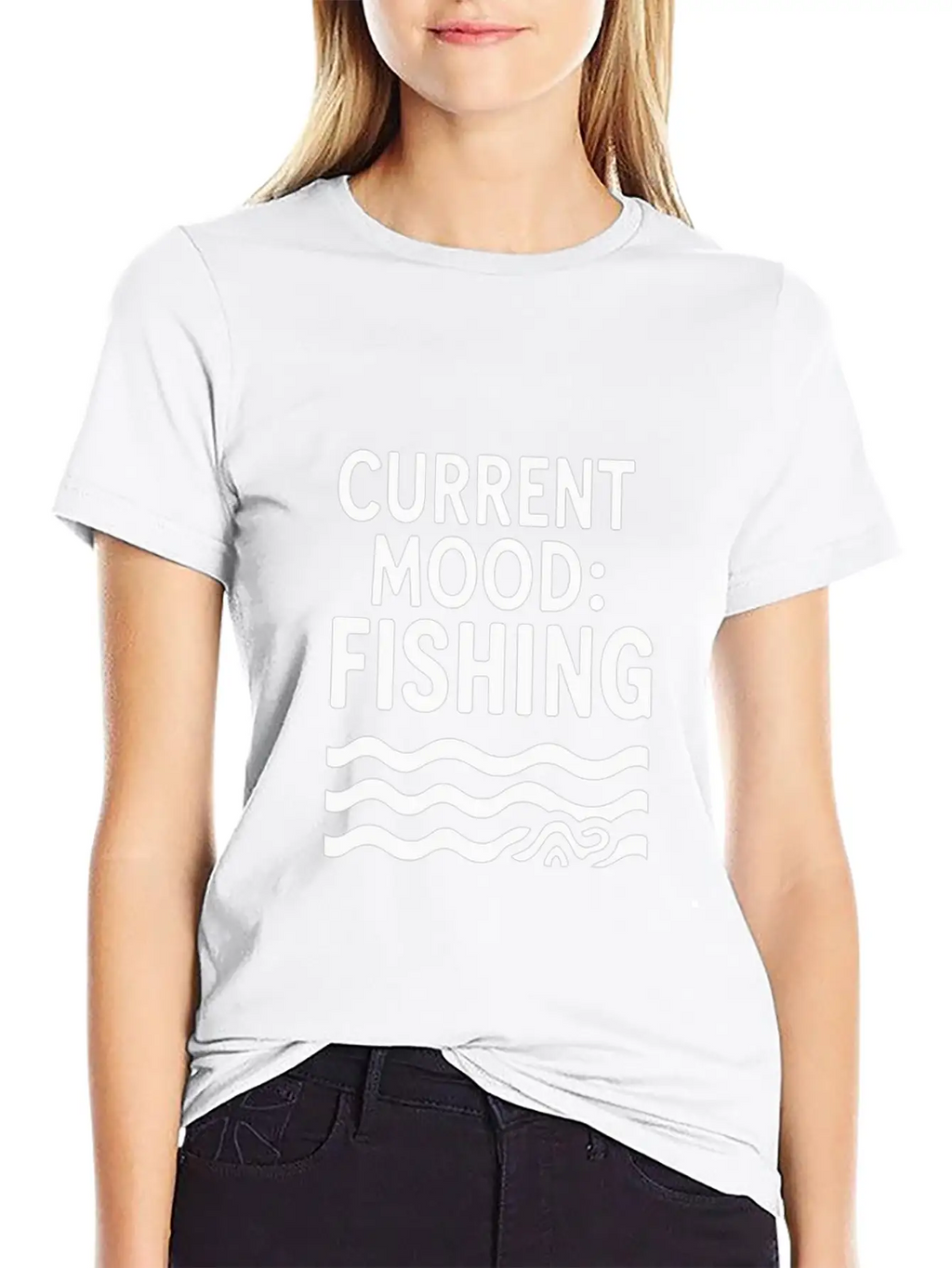 Current Mood Fishing River Fishing Unisex Casual T-Shirt – Clean Design For Daily Comfort