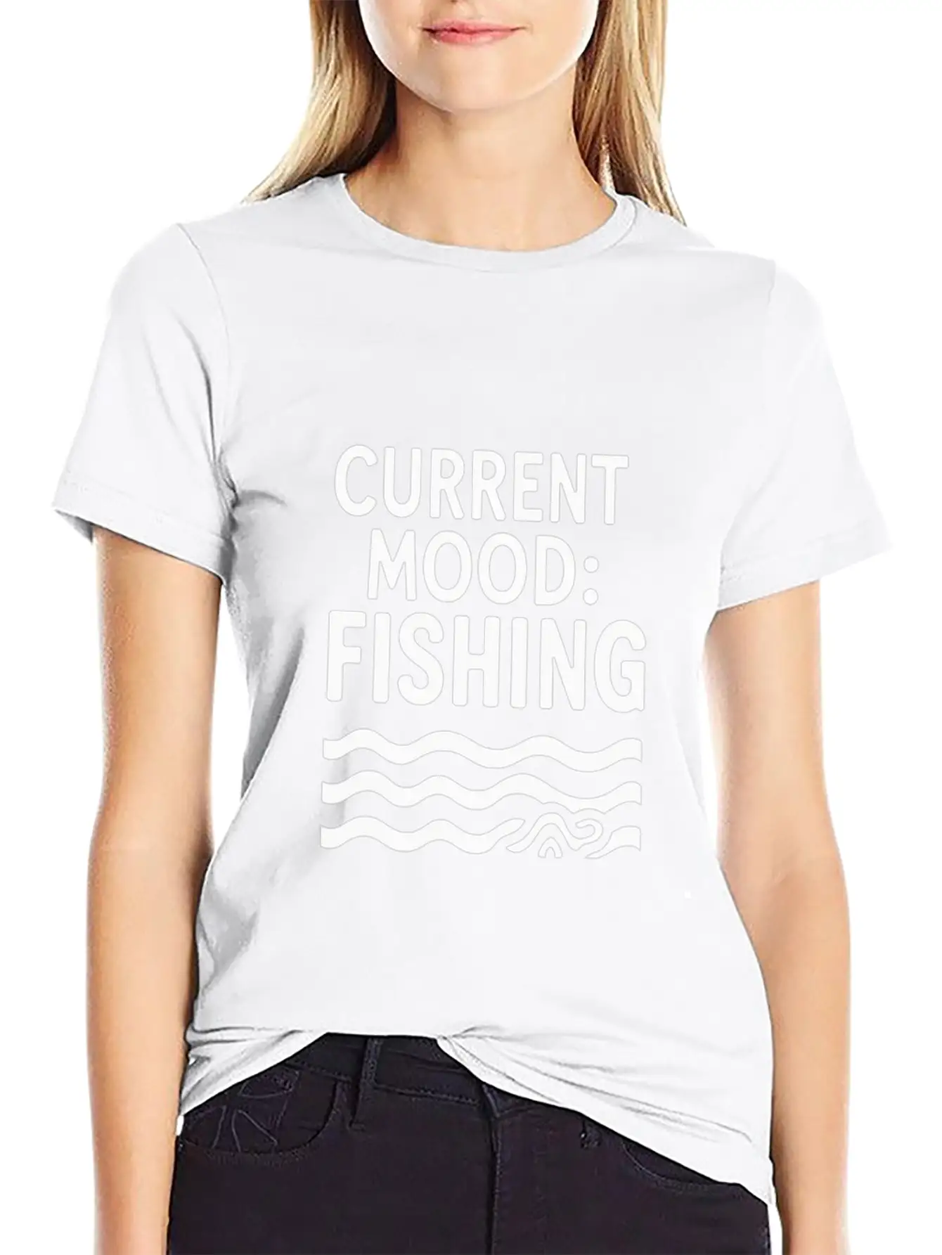 Current Mood Fishing River Fishing Unisex Casual T-Shirt – Clean Design For Daily Comfort