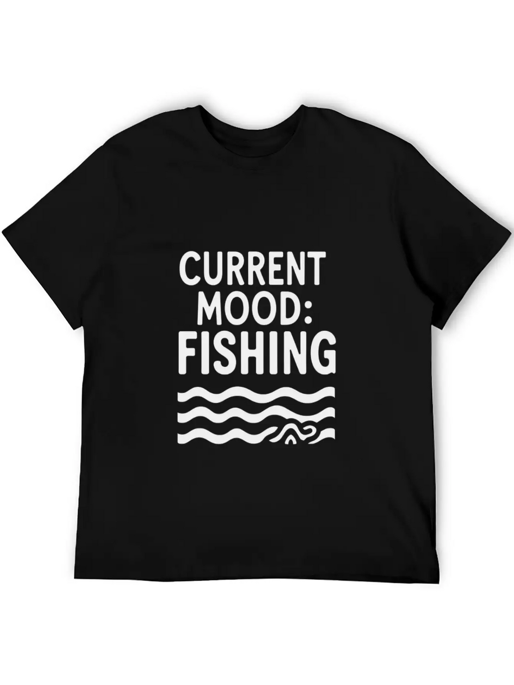 Current Mood Fishing River Fishing Unisex Casual T-Shirt – Clean Design For Daily Comfort