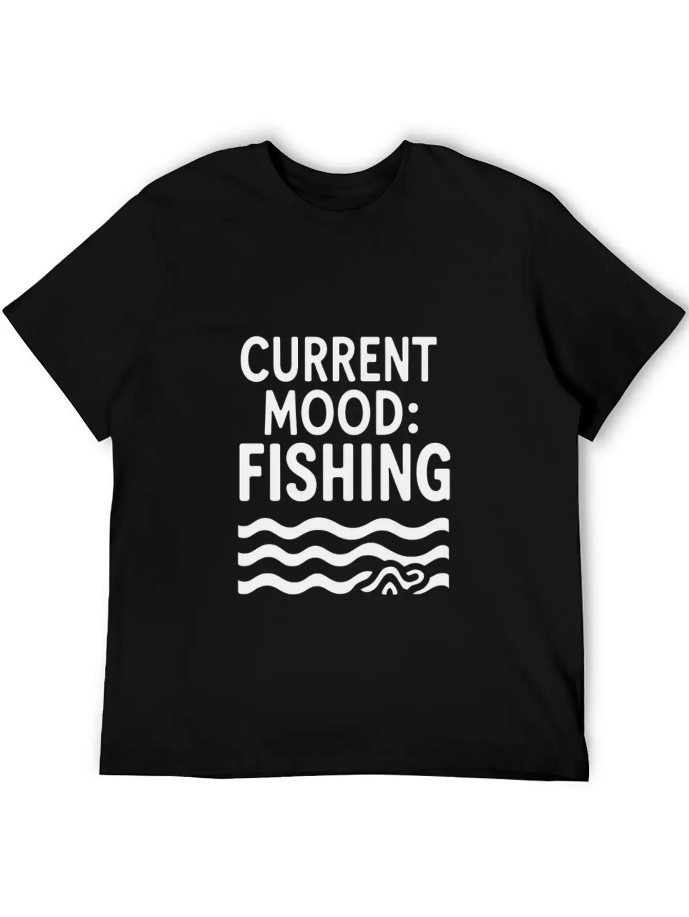 Current Mood Fishing River Fishing Unisex Casual T-Shirt – Clean Design For Daily Comfort