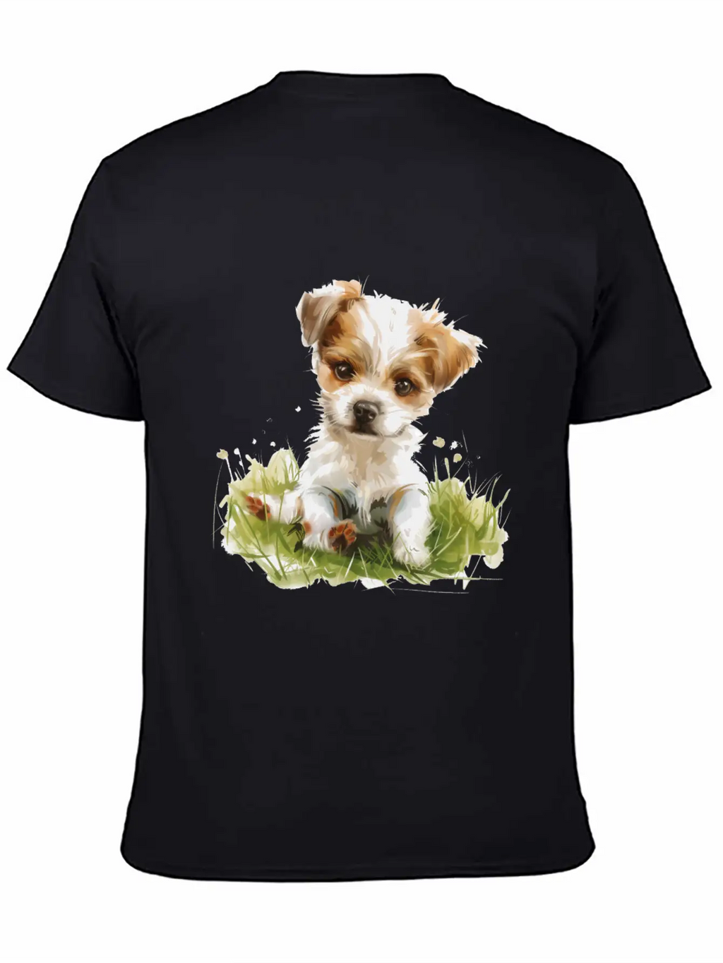 Cute Baby Dog Watercolor Essential Cotton Tee For Daily Outfits – Unisex Style