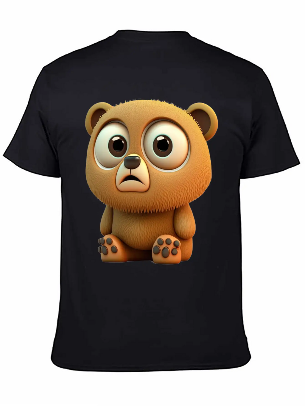 Cute Bear Cartoon Character Casual Graphic T-Shirt – Simple And Comfortable Daily Wear