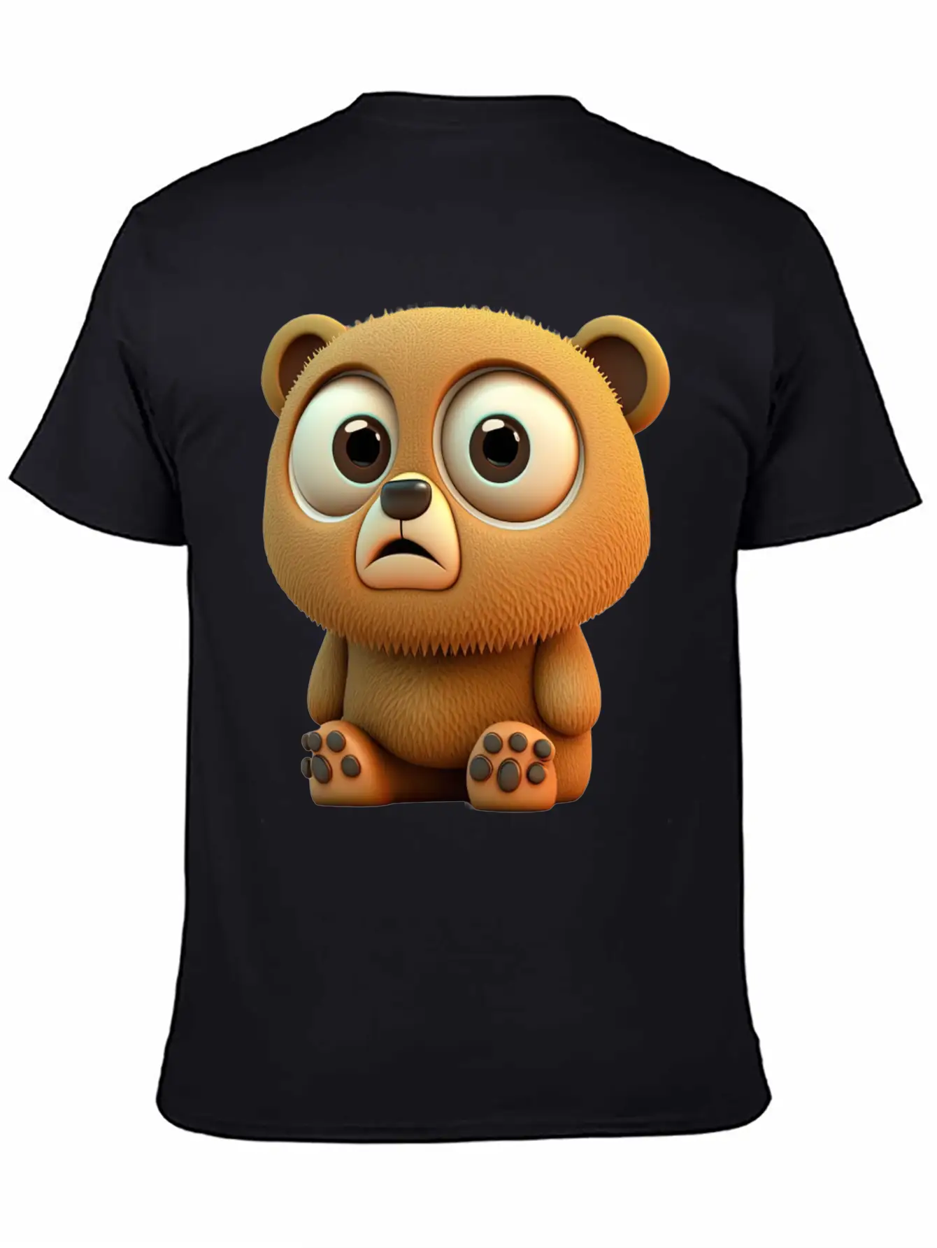 Cute Bear Cartoon Character Casual Graphic T-Shirt – Simple And Comfortable Daily Wear