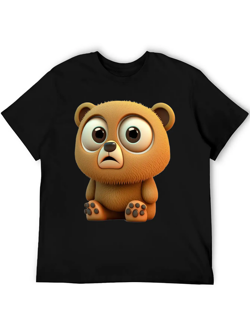Cute Bear Cartoon Character Casual Graphic T-Shirt – Simple And Comfortable Daily Wear