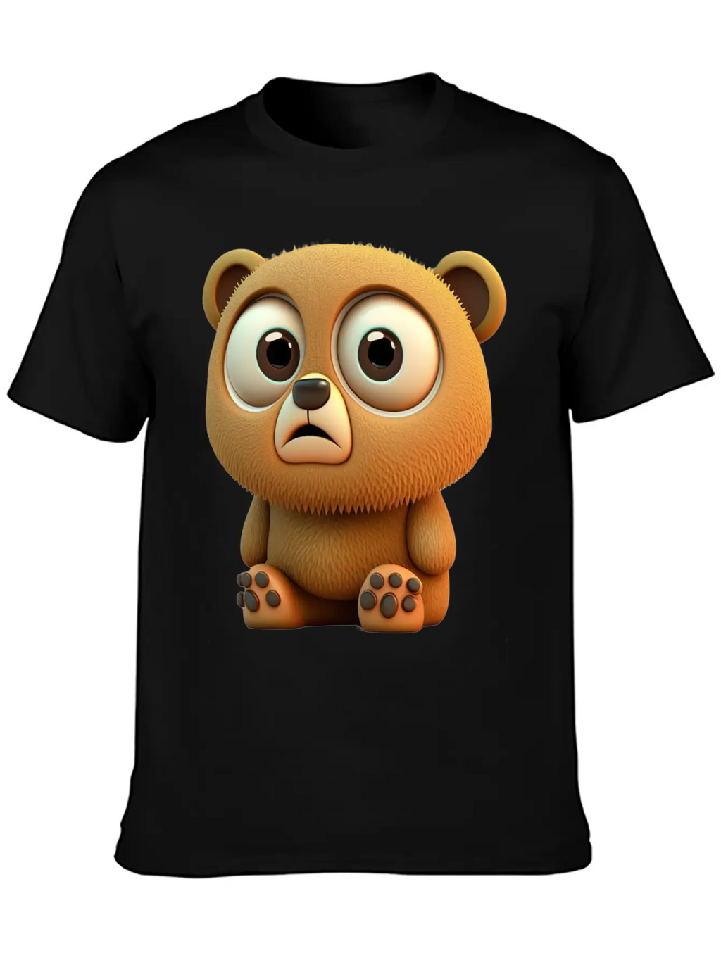 Cute Bear Cartoon Character Casual Graphic T-Shirt – Simple And Comfortable Daily Wear