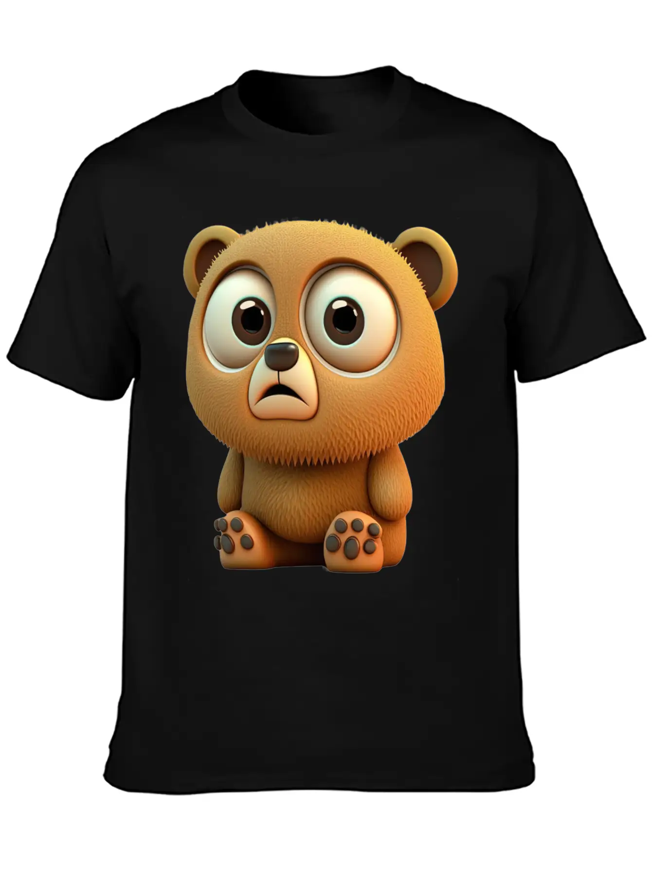 Cute Bear Cartoon Character Casual Graphic T-Shirt – Simple And Comfortable Daily Wear