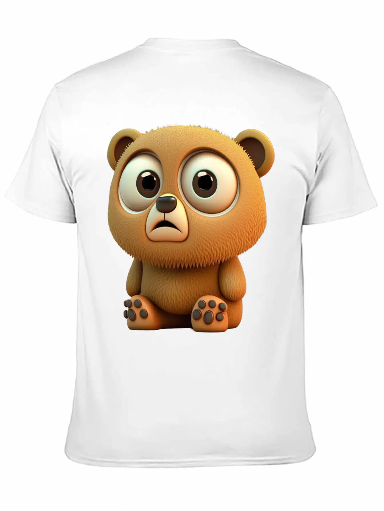 Cute Bear Cartoon Character Casual Graphic T-Shirt – Simple And Comfortable Daily Wear