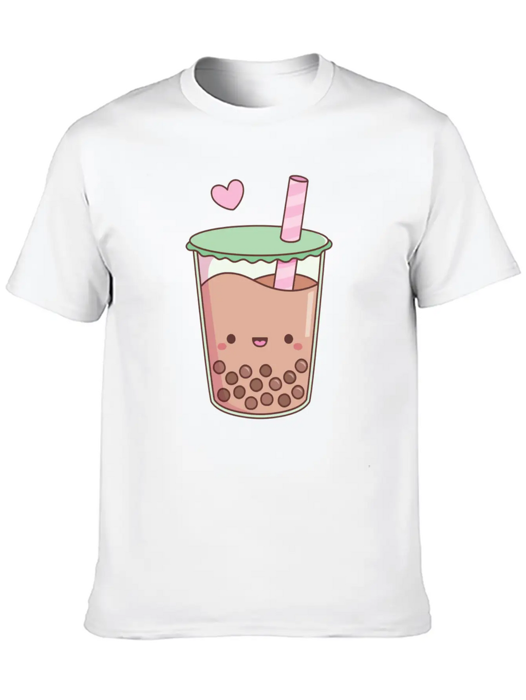Cute Boba Tea Love Doodle Unisex Short Sleeve Soft Cotton T-Shirt – Casual Everyday Wear