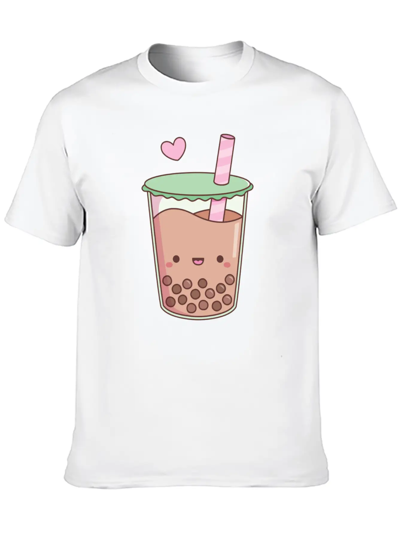 Cute Boba Tea Love Doodle Unisex Short Sleeve Soft Cotton T-Shirt – Casual Everyday Wear