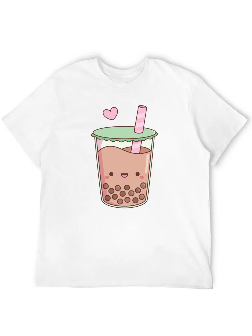 Cute Boba Tea Love Doodle Unisex Short Sleeve Soft Cotton T-Shirt – Casual Everyday Wear