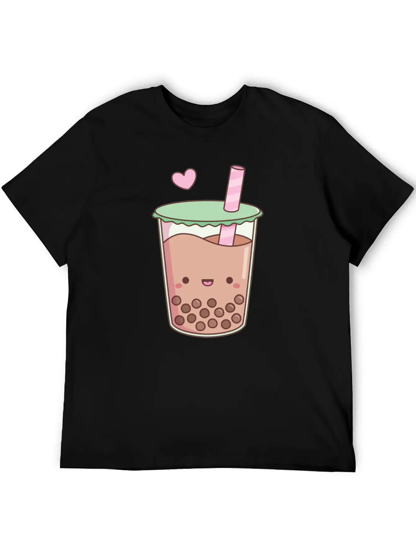 Cute Boba Tea Love Doodle Unisex Short Sleeve Soft Cotton T-Shirt – Casual Everyday Wear