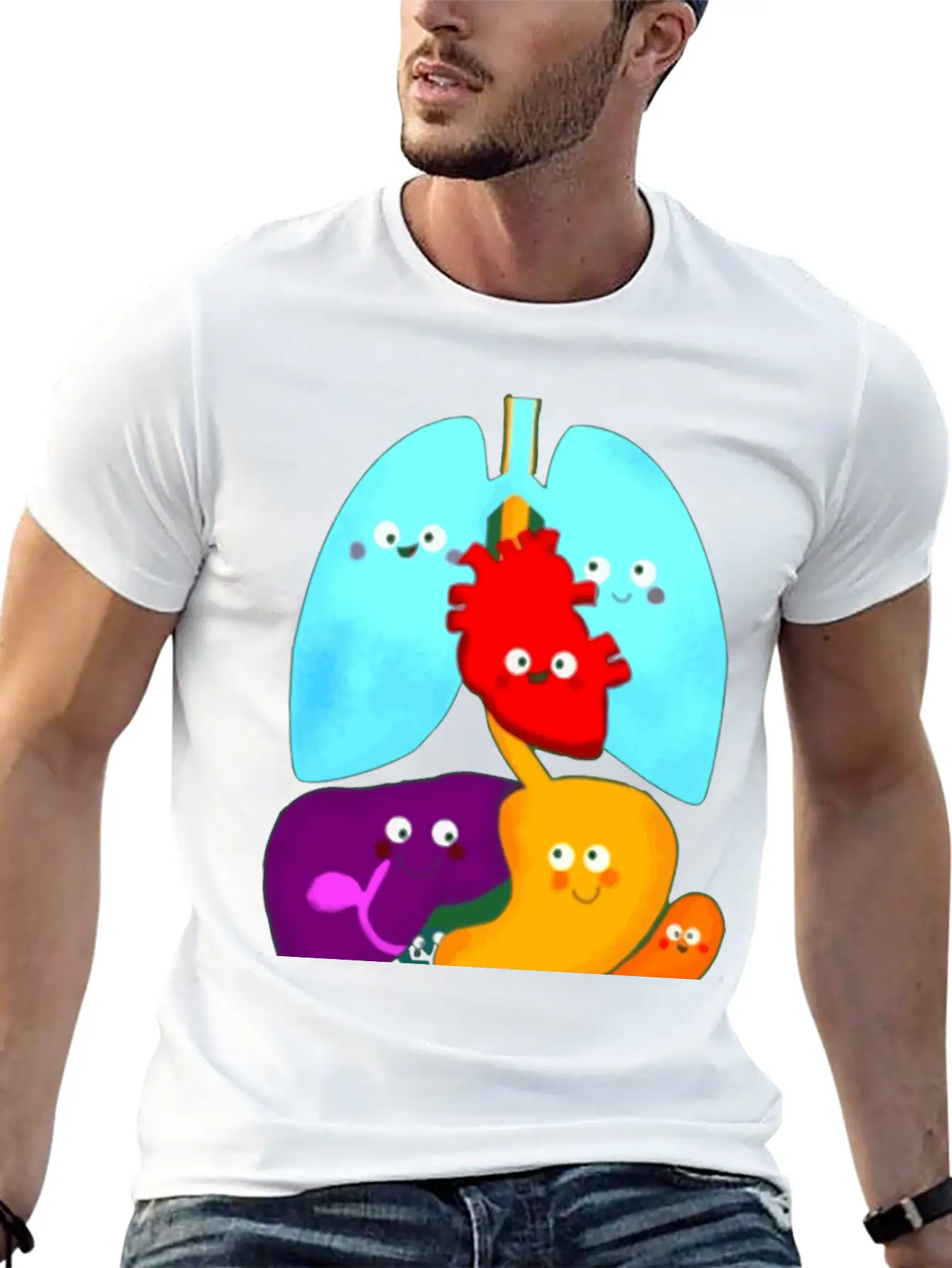 Cute Body Anatomy Essential Cotton Tee For Daily Outfits – Unisex Style