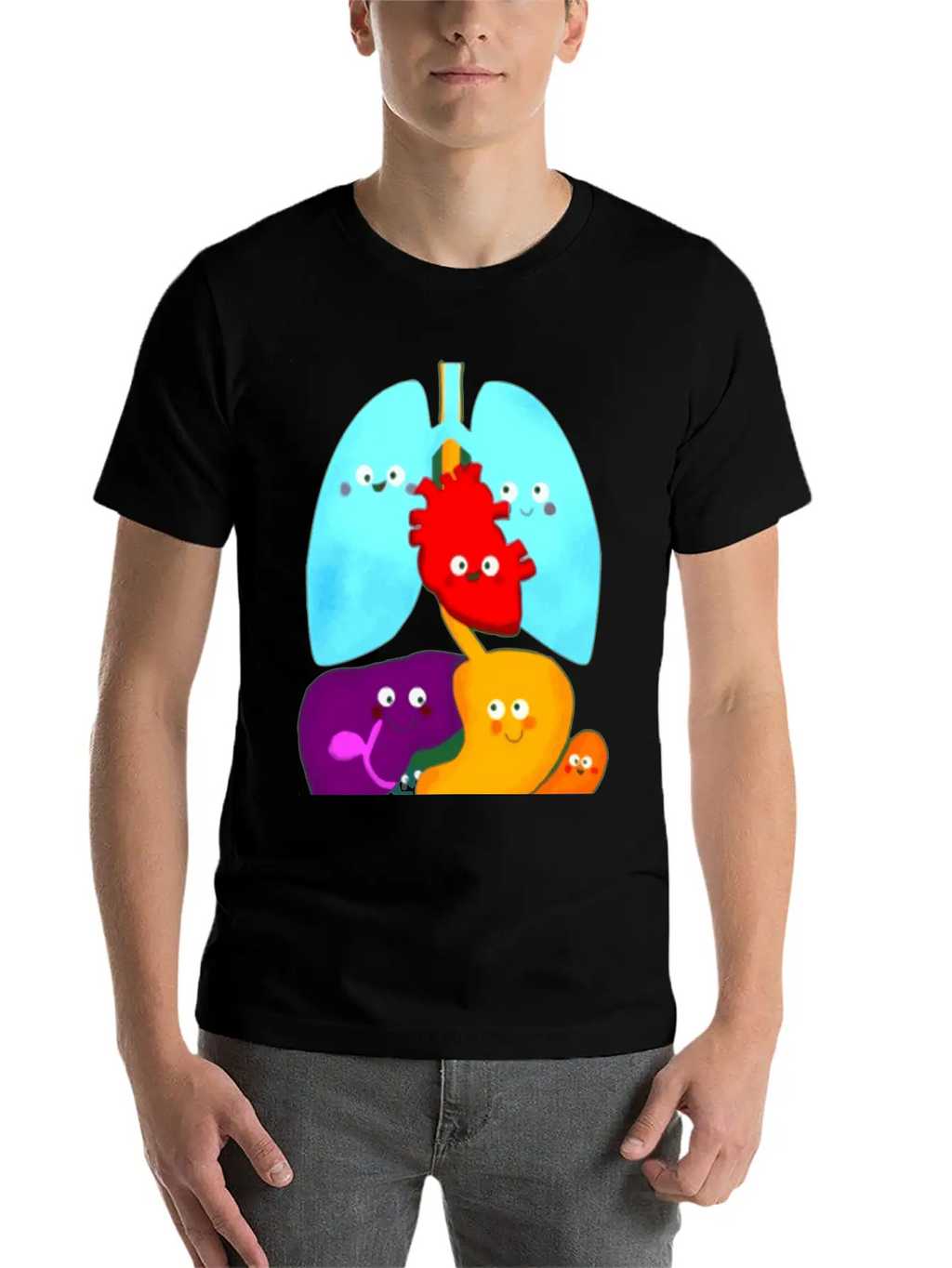 Cute Body Anatomy Essential Cotton Tee For Daily Outfits – Unisex Style