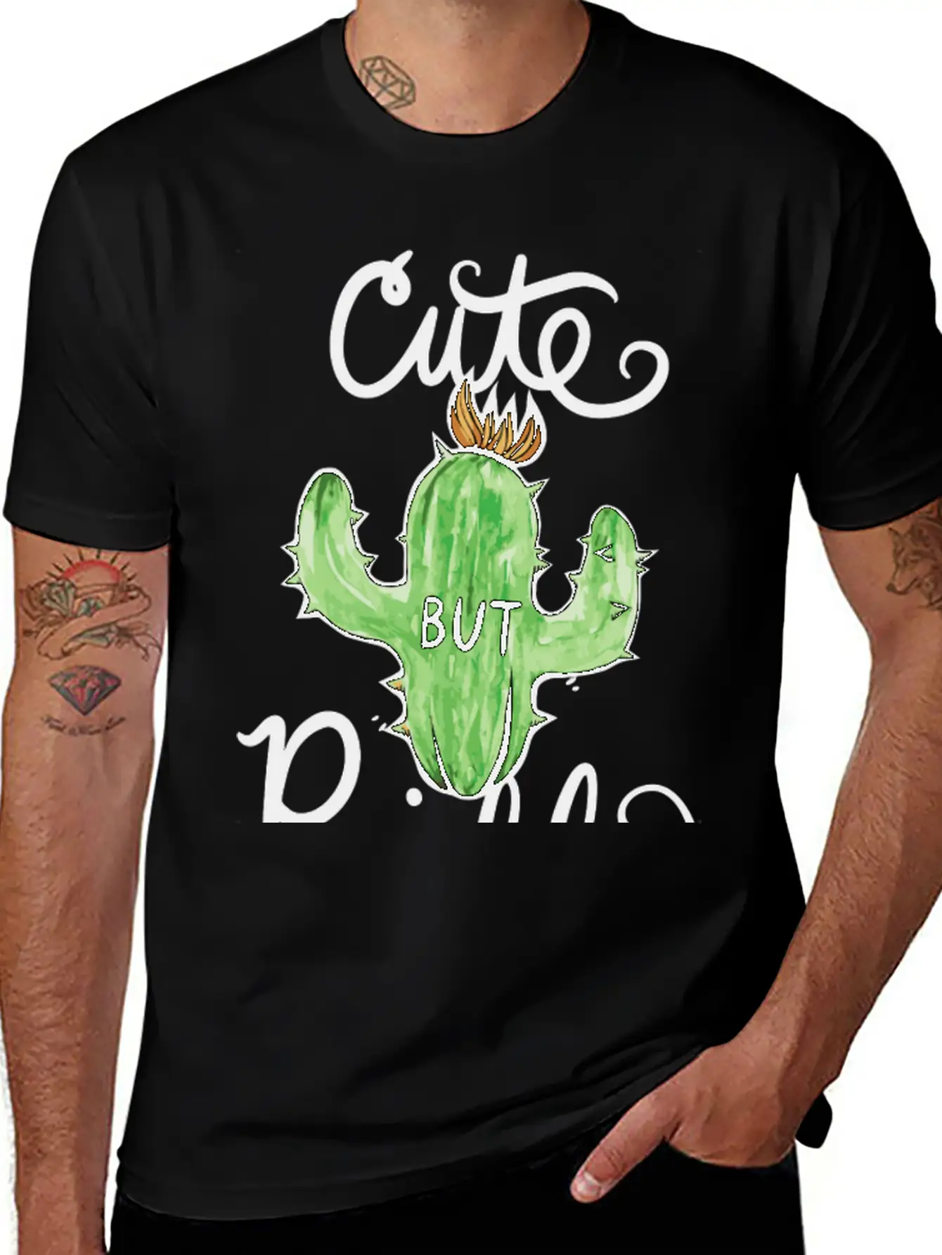 Cute But Prickly Cactus Cute Funny Stylish Everyday T-Shirt – Unisex Basic Cotton Tee