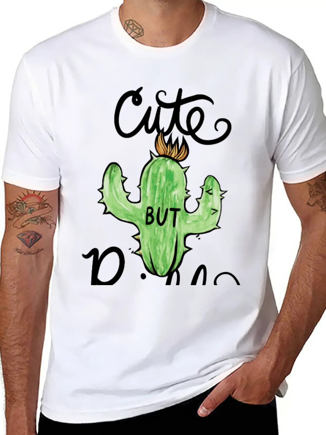 Cute But Prickly Cactus Cute Funny Stylish Everyday T-Shirt – Unisex Basic Cotton Tee