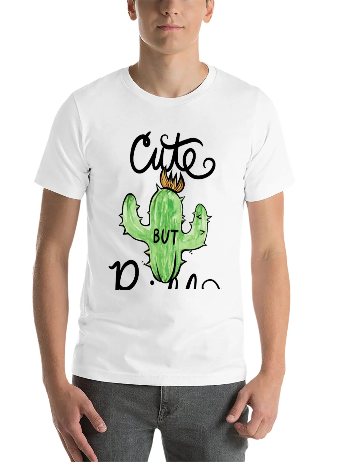 Cute But Prickly Cactus Cute Funny Stylish Everyday T-Shirt – Unisex Basic Cotton Tee