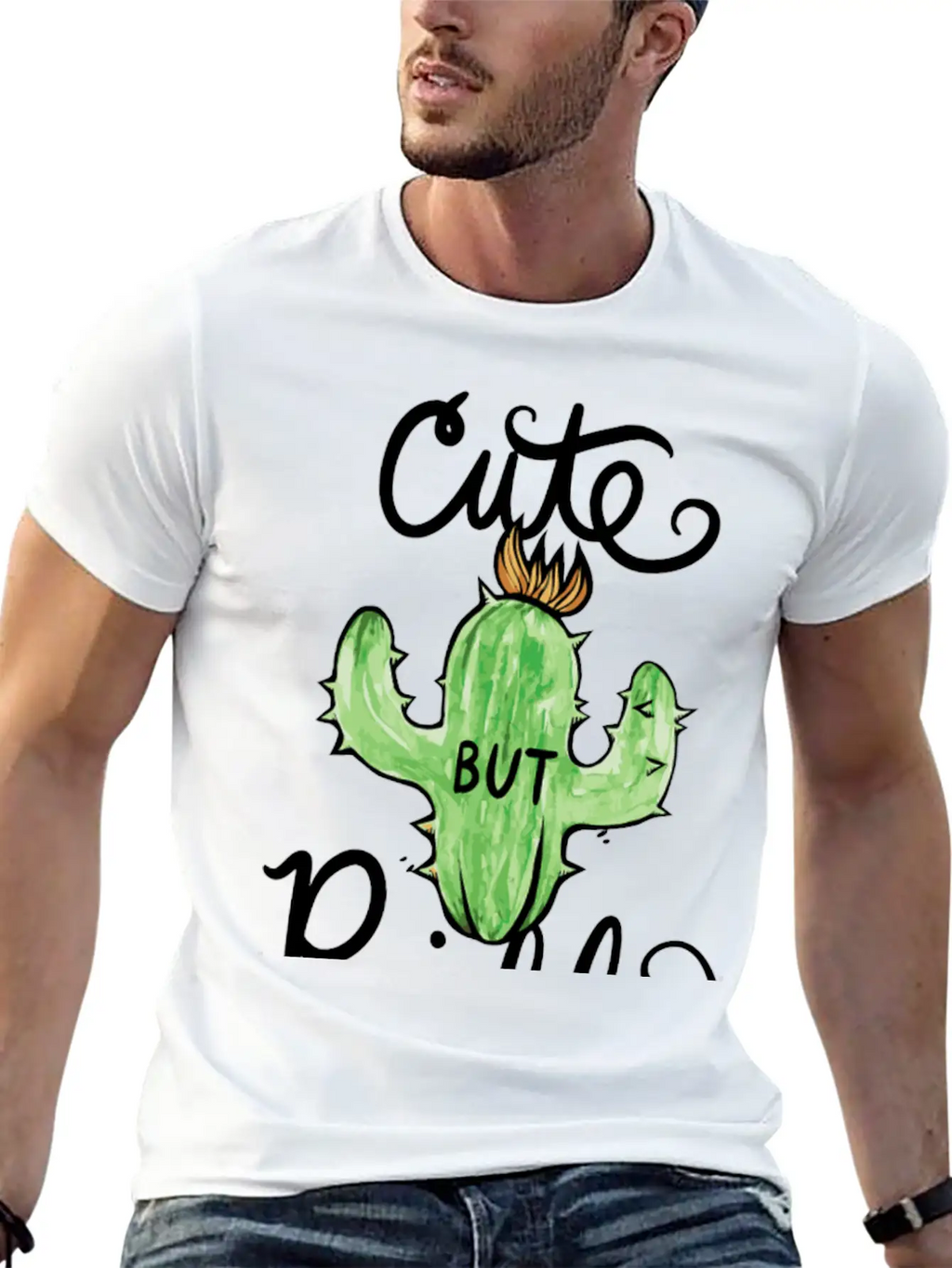 Cute But Prickly Cactus Cute Funny Stylish Everyday T-Shirt – Unisex Basic Cotton Tee