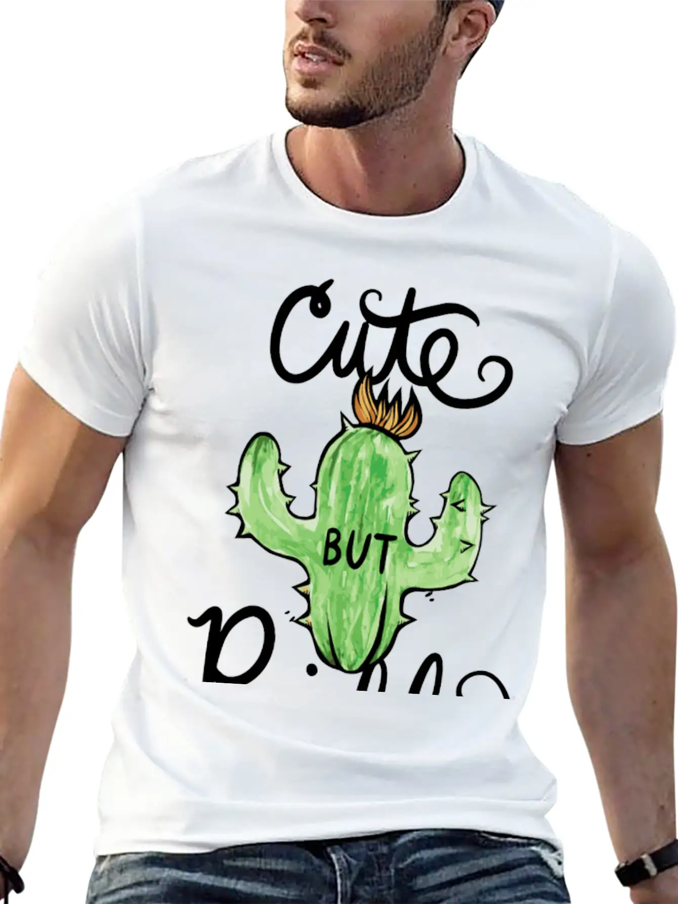 Cute But Prickly Cactus Cute Funny Stylish Everyday T-Shirt – Unisex Basic Cotton Tee
