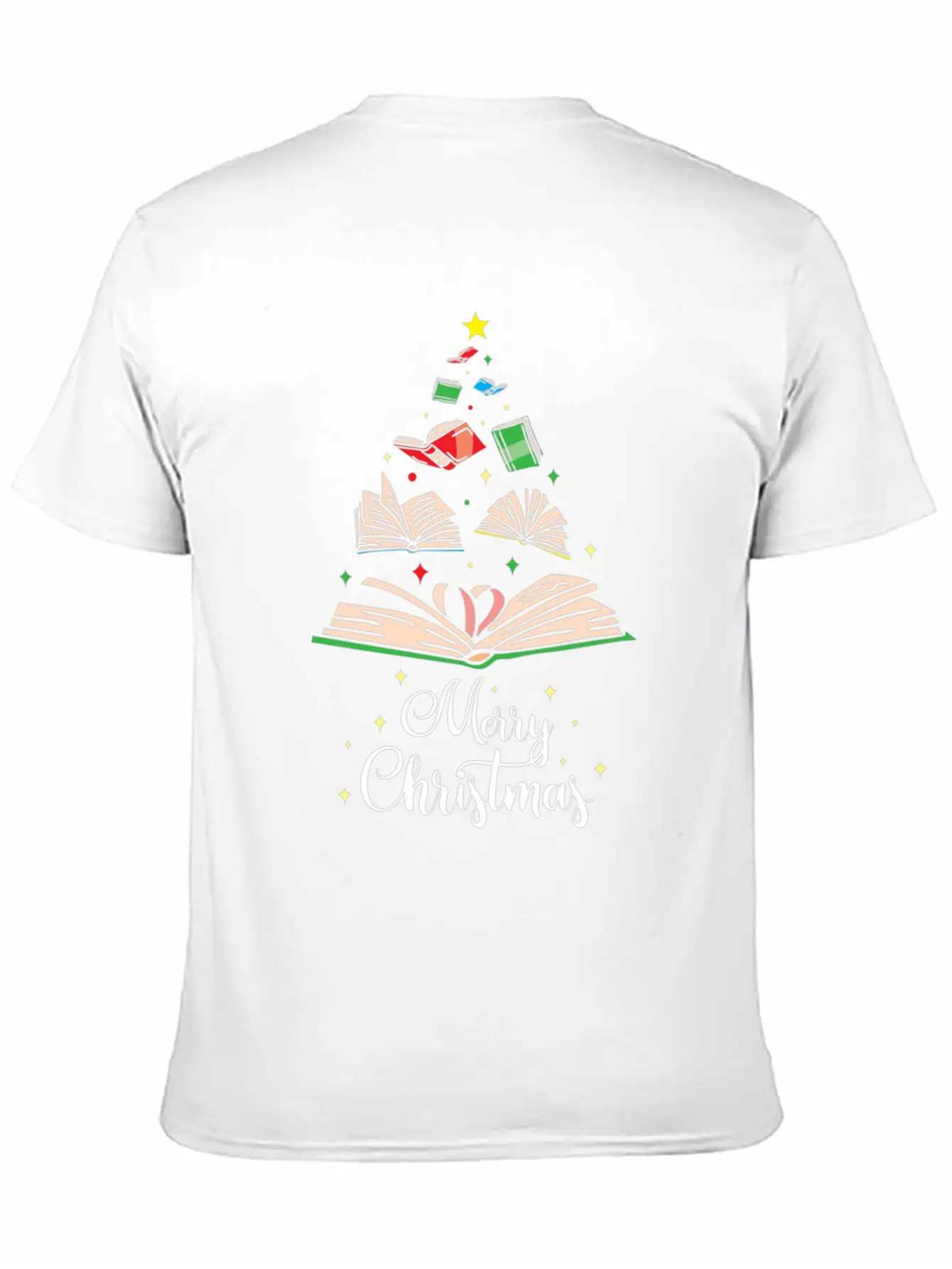 Cute Christmas Tree Books Clothing Book Lover Gift Unisex Casual T-Shirt – Clean Design For Daily Comfort