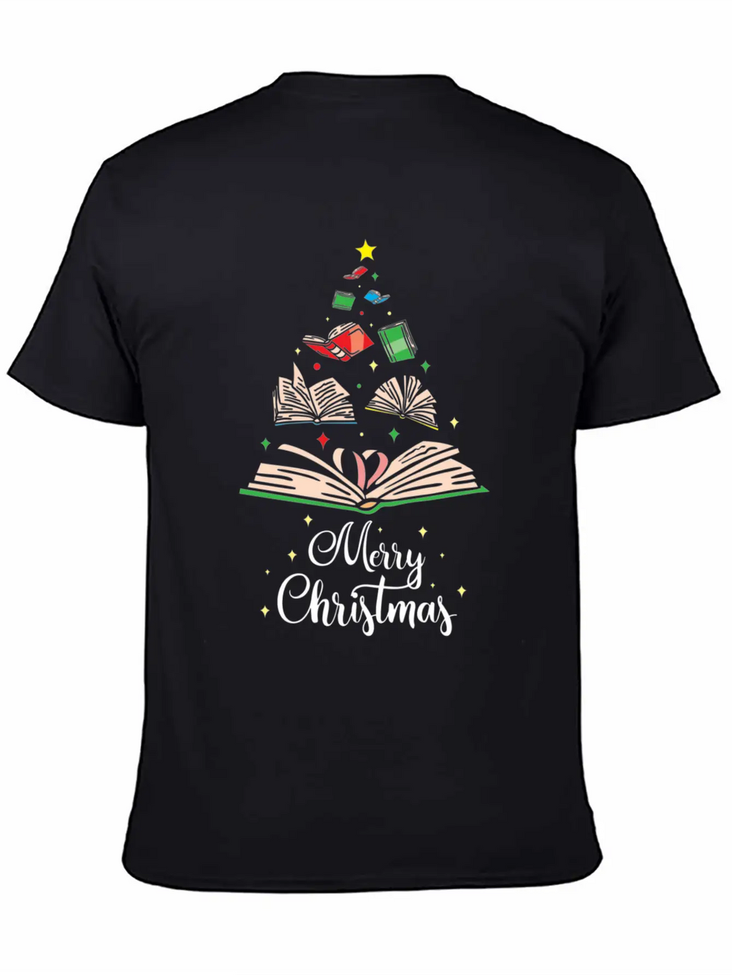 Cute Christmas Tree Books Clothing Book Lover Gift Unisex Casual T-Shirt – Clean Design For Daily Comfort