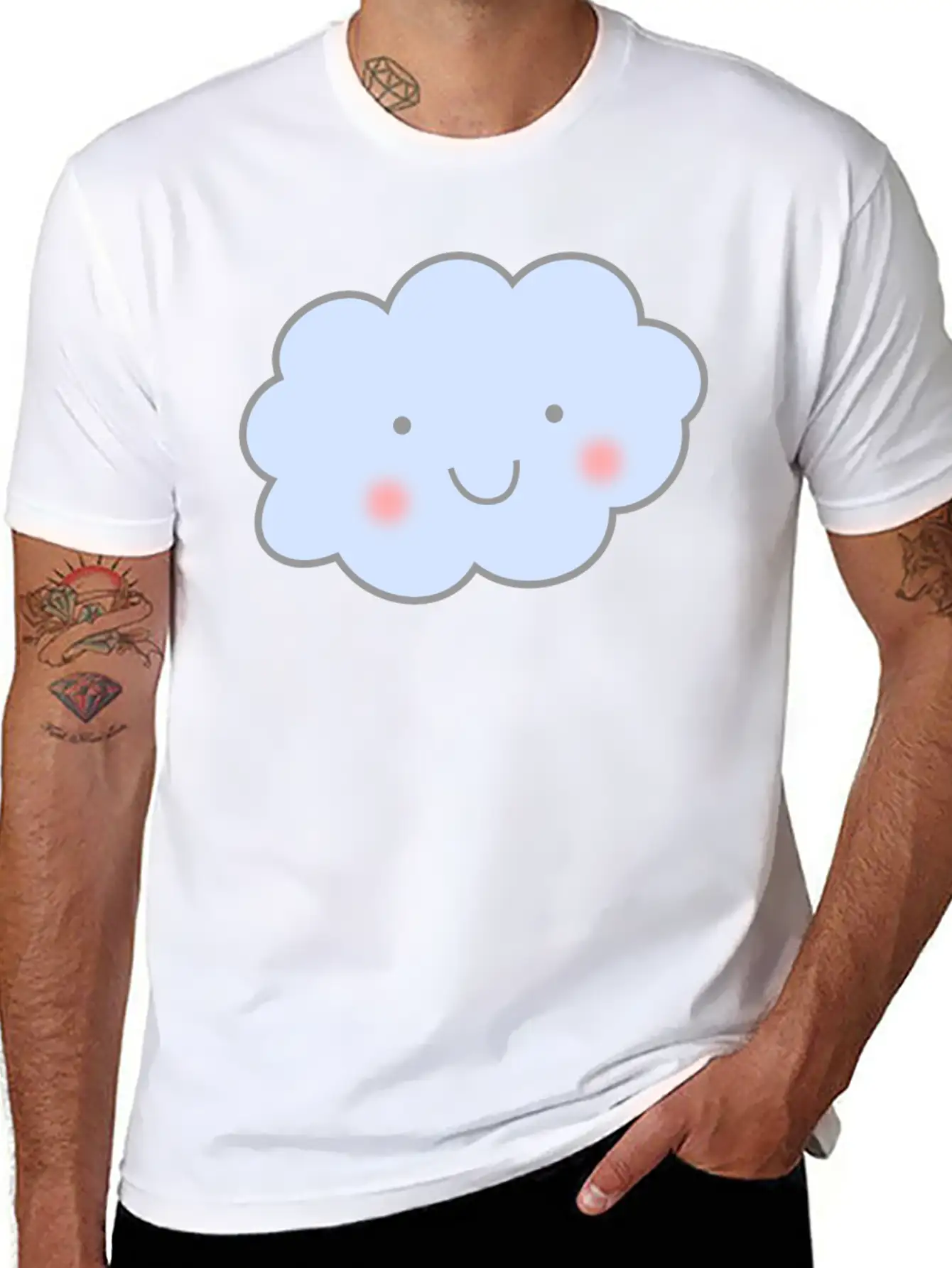 Cute Cloud Unisex Short Sleeve Soft Cotton T-Shirt – Casual Everyday Wear