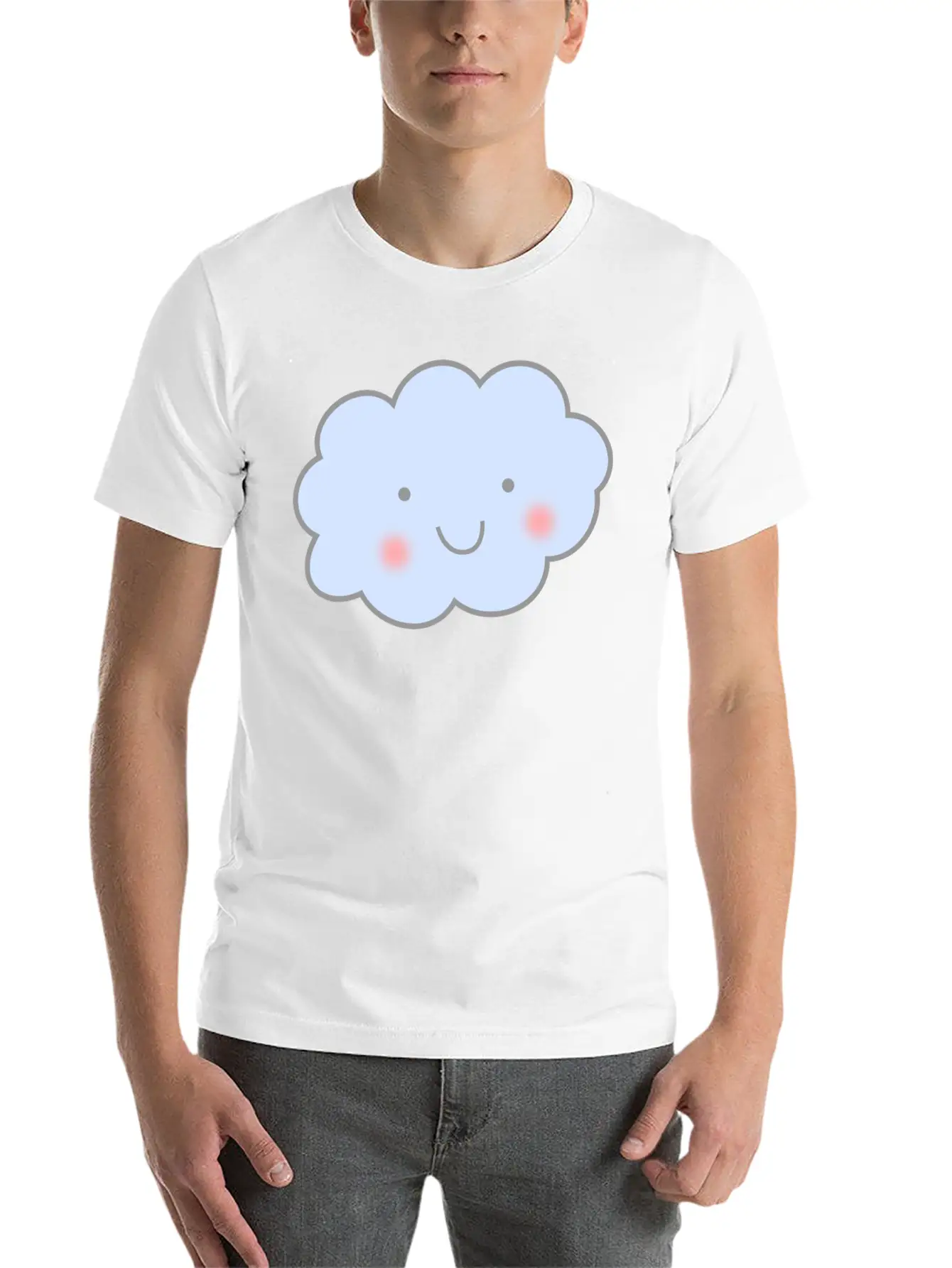 Cute Cloud Unisex Short Sleeve Soft Cotton T-Shirt – Casual Everyday Wear