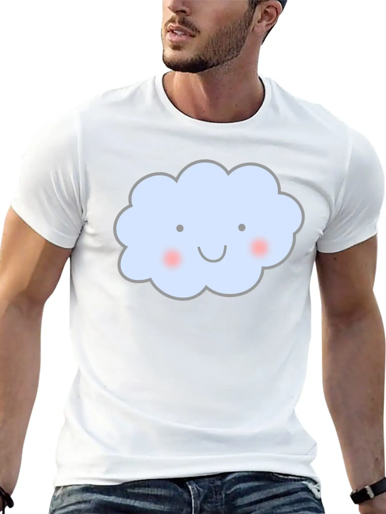 Cute Cloud Unisex Short Sleeve Soft Cotton T-Shirt – Casual Everyday Wear