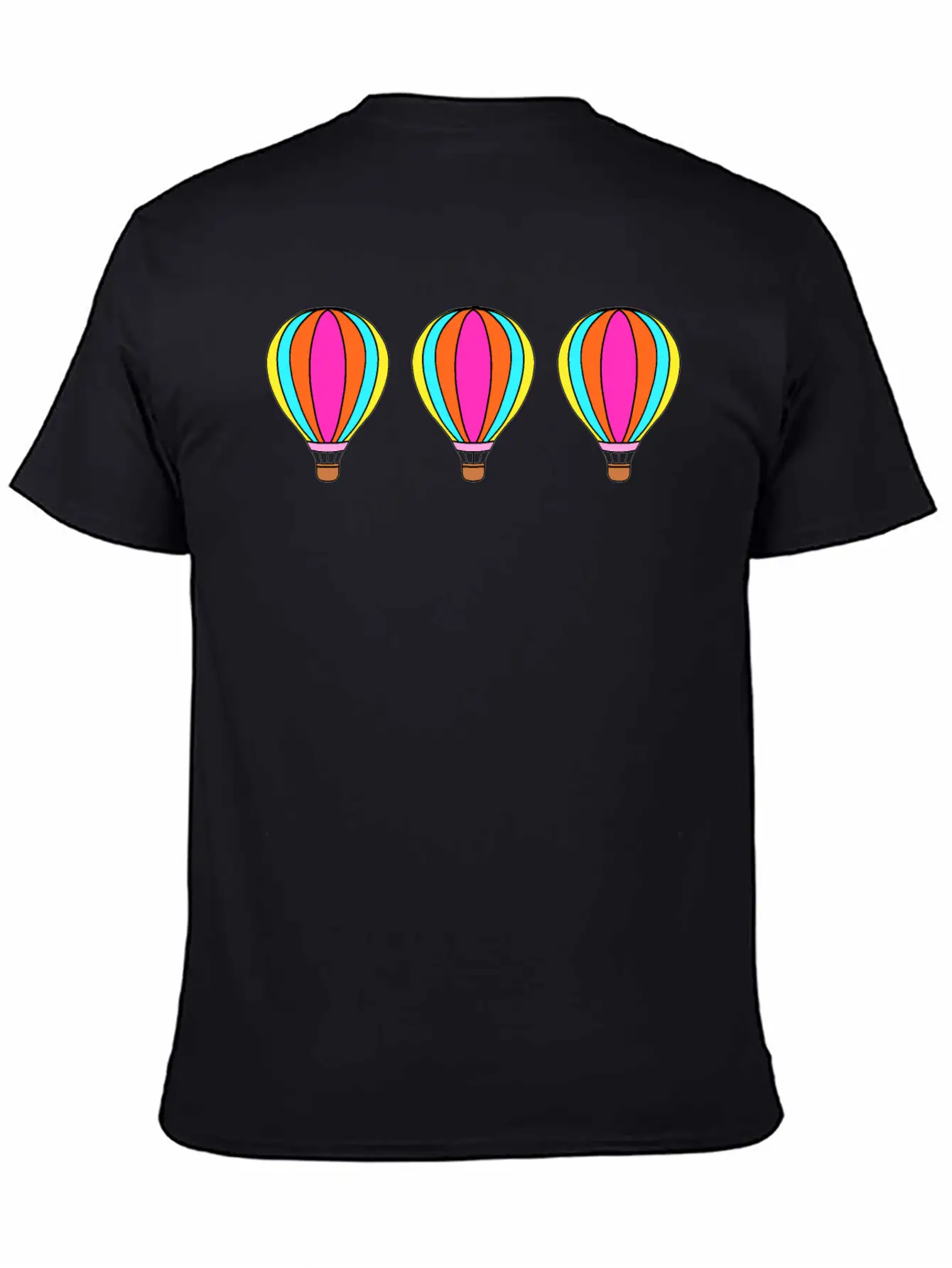 Cute Colorful Flying Hot Air Balloons Cartoon Unisex Casual T-Shirt – Clean Design For Daily Comfort