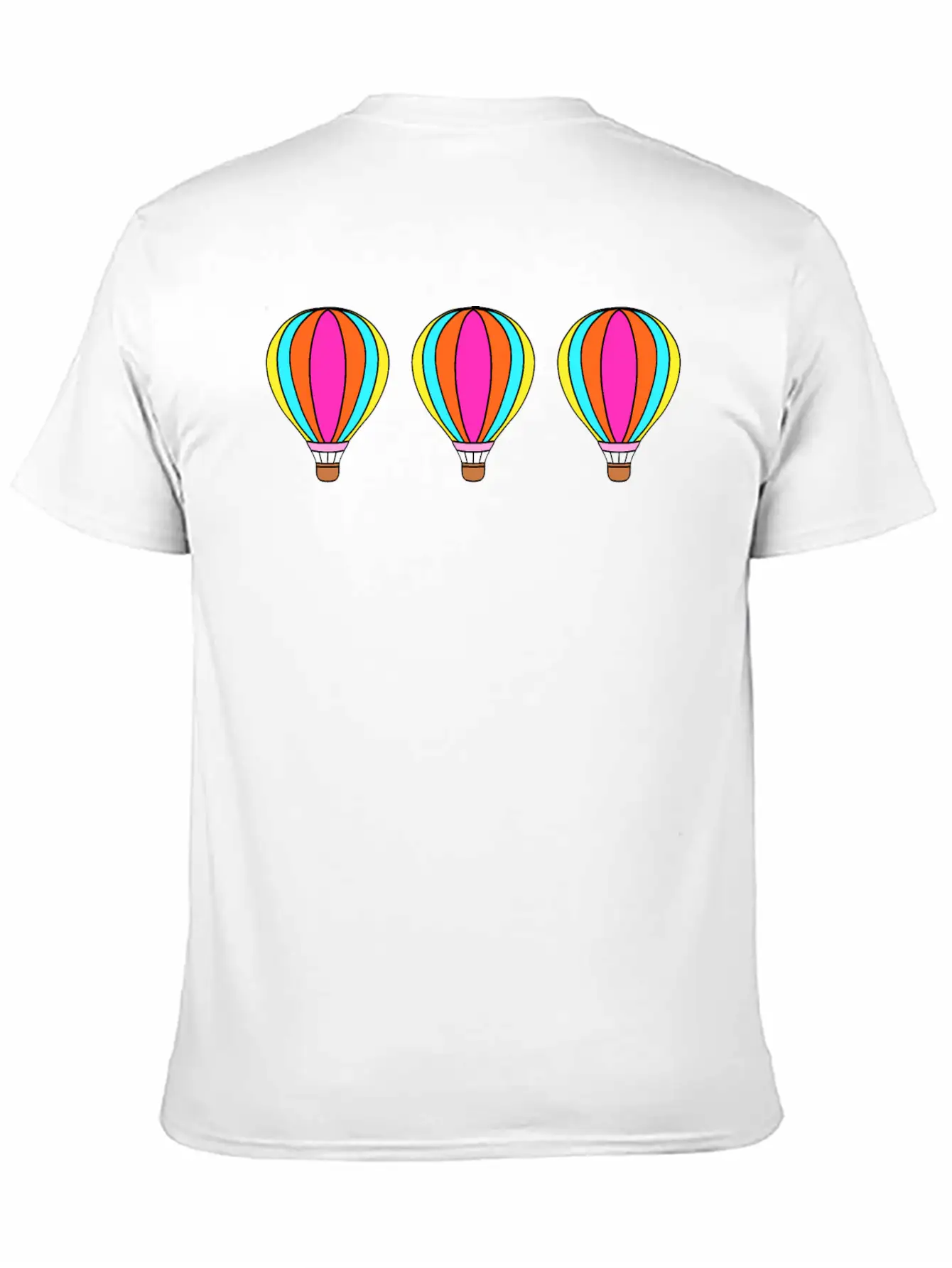 Cute Colorful Flying Hot Air Balloons Cartoon Unisex Casual T-Shirt – Clean Design For Daily Comfort