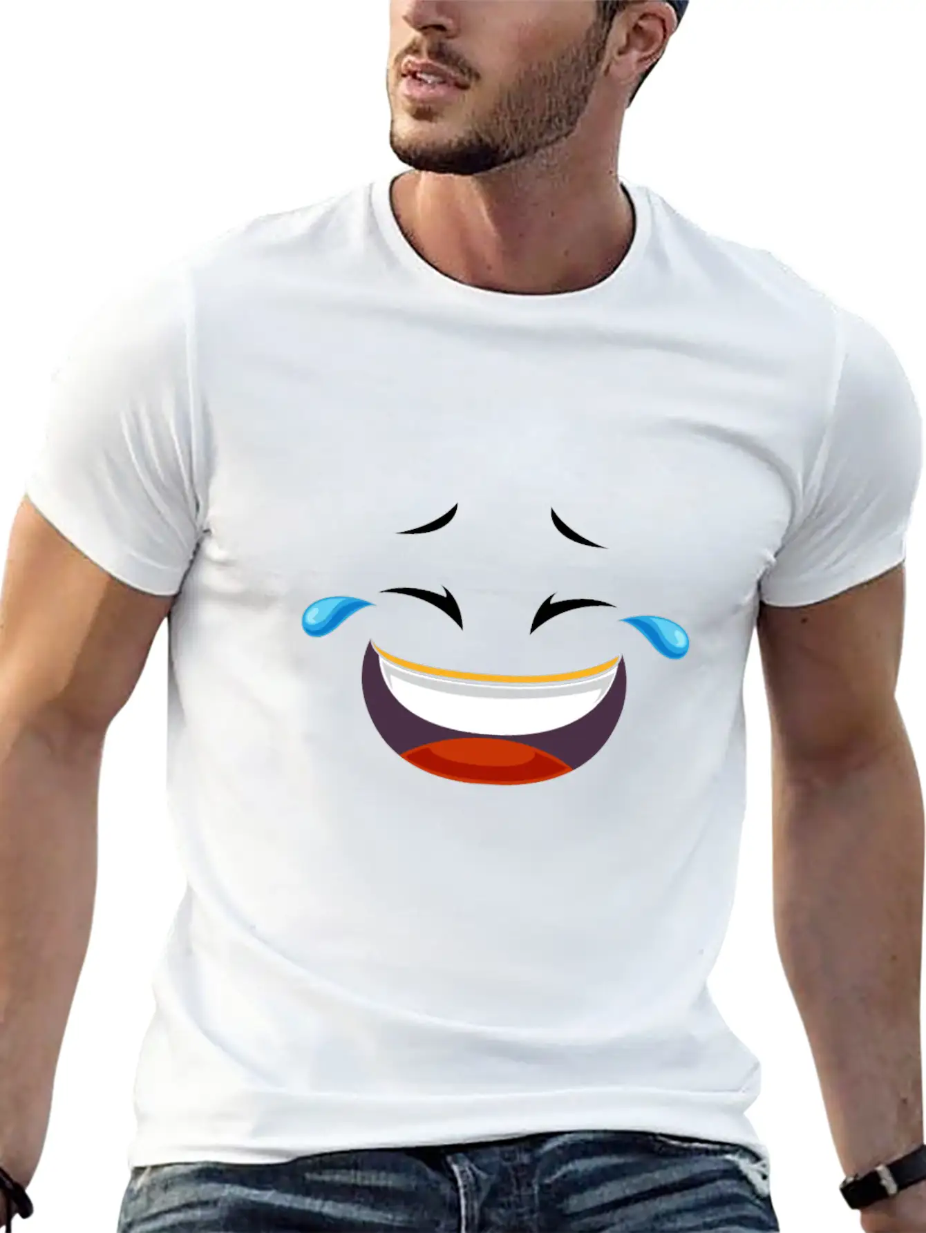 Cute Cry Face Yellow Halloween Costume Tshirt Stylish Everyday T-Shirt – Unisex Basic Cotton Tee
