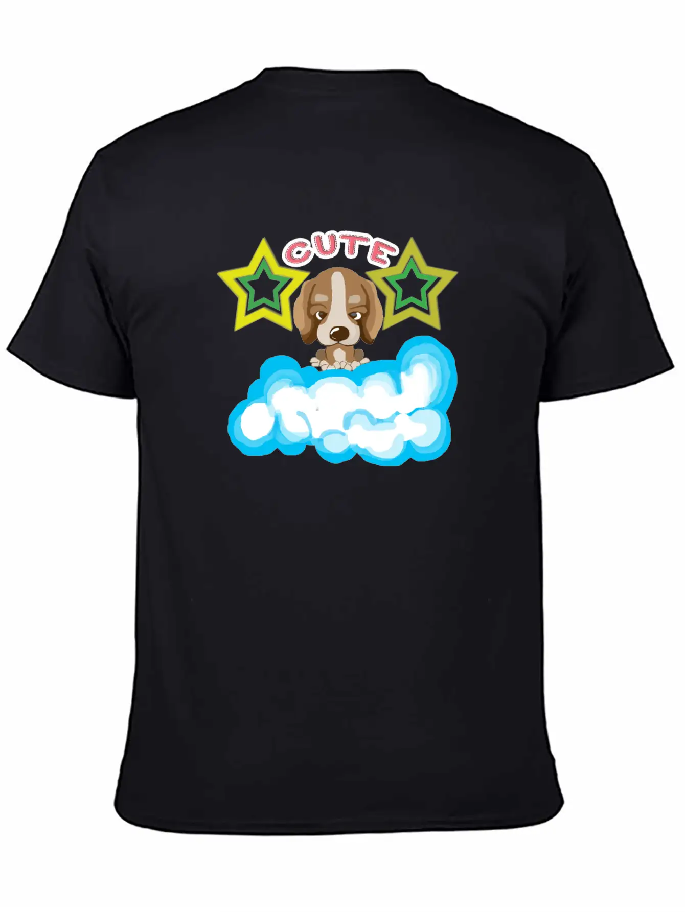 Cute Dog On Cloud Unisex Casual T-Shirt – Clean Design For Daily Comfort