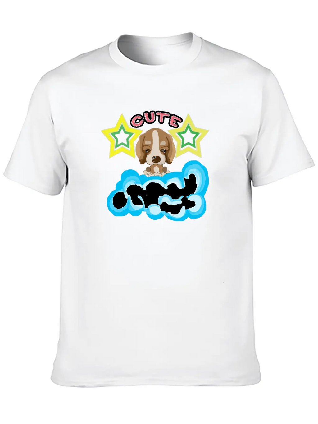 Cute Dog On Cloud Unisex Casual T-Shirt – Clean Design For Daily Comfort