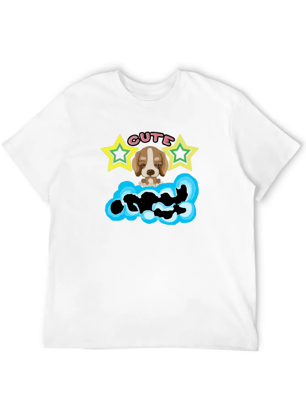 Cute Dog On Cloud Unisex Casual T-Shirt – Clean Design For Daily Comfort