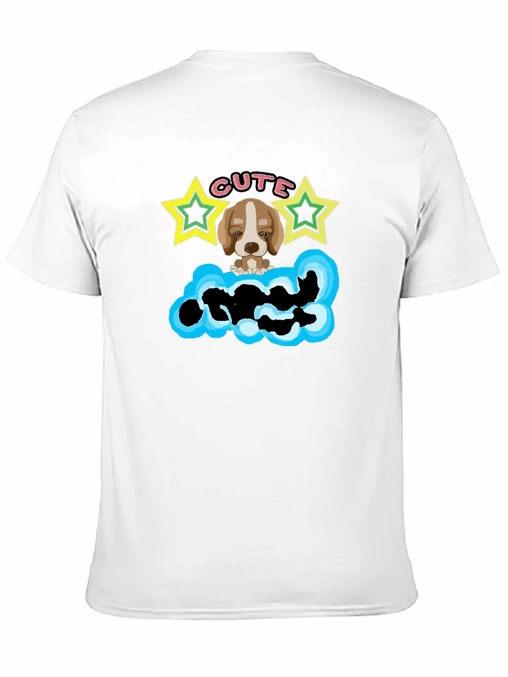 Cute Dog On Cloud Unisex Casual T-Shirt – Clean Design For Daily Comfort
