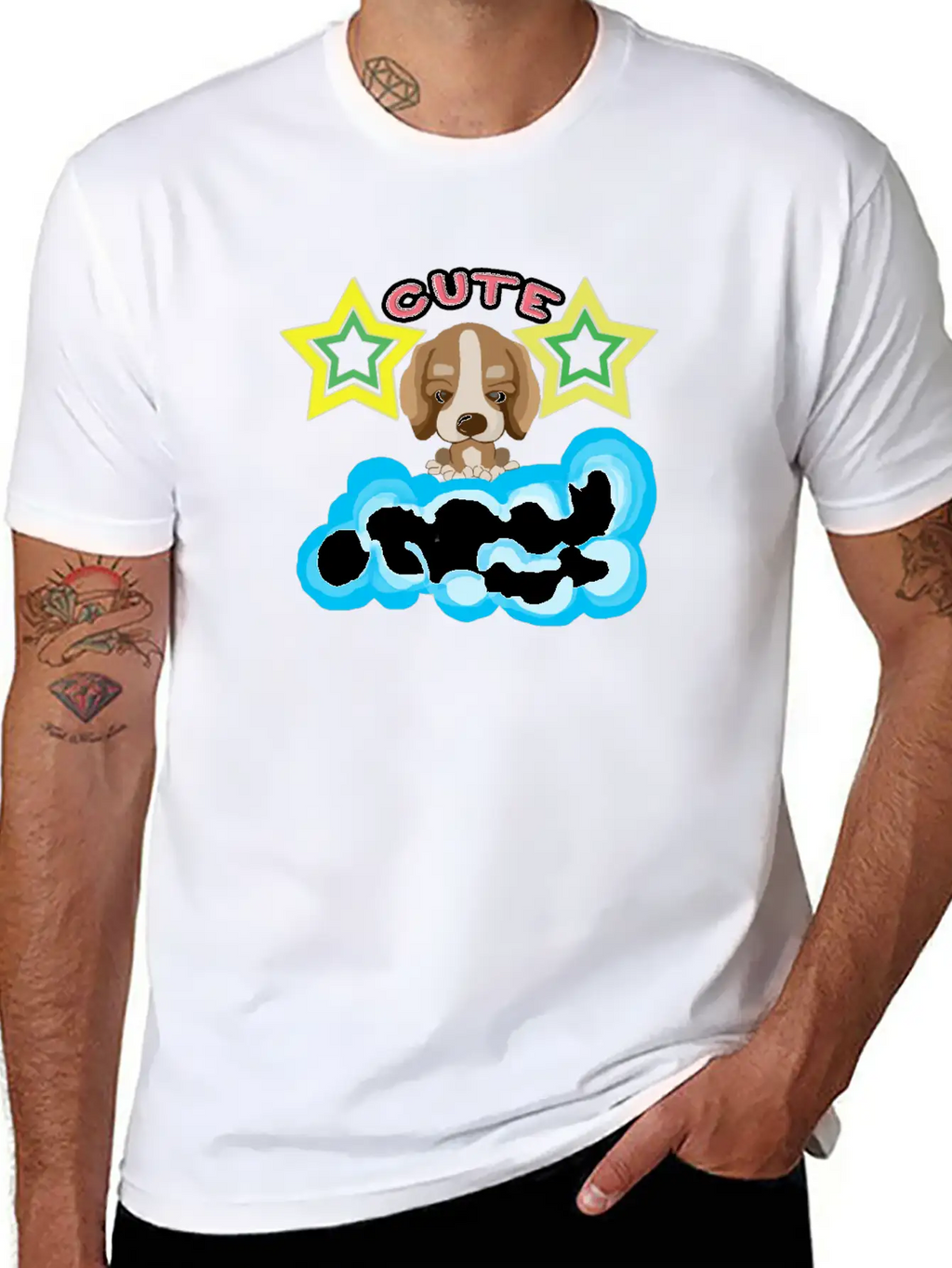 Cute Dog On Cloud Unisex Casual T-Shirt – Clean Design For Daily Comfort