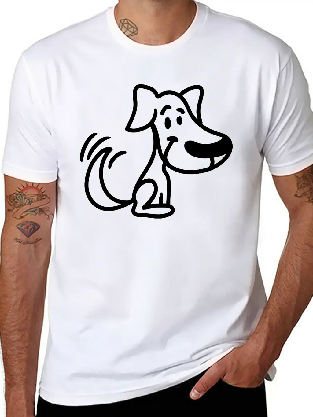 Cute Dog Unisex Short Sleeve Soft Cotton T-Shirt – Casual Everyday Wear