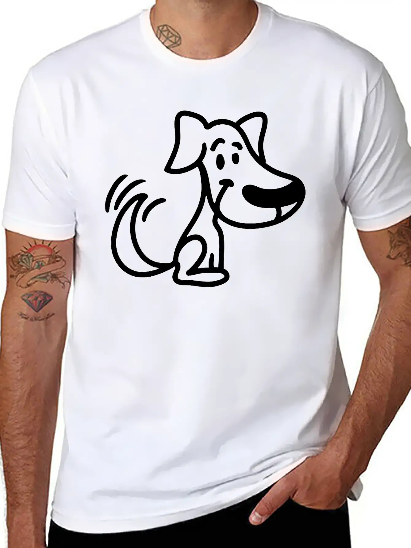 Cute Dog Unisex Short Sleeve Soft Cotton T-Shirt – Casual Everyday Wear