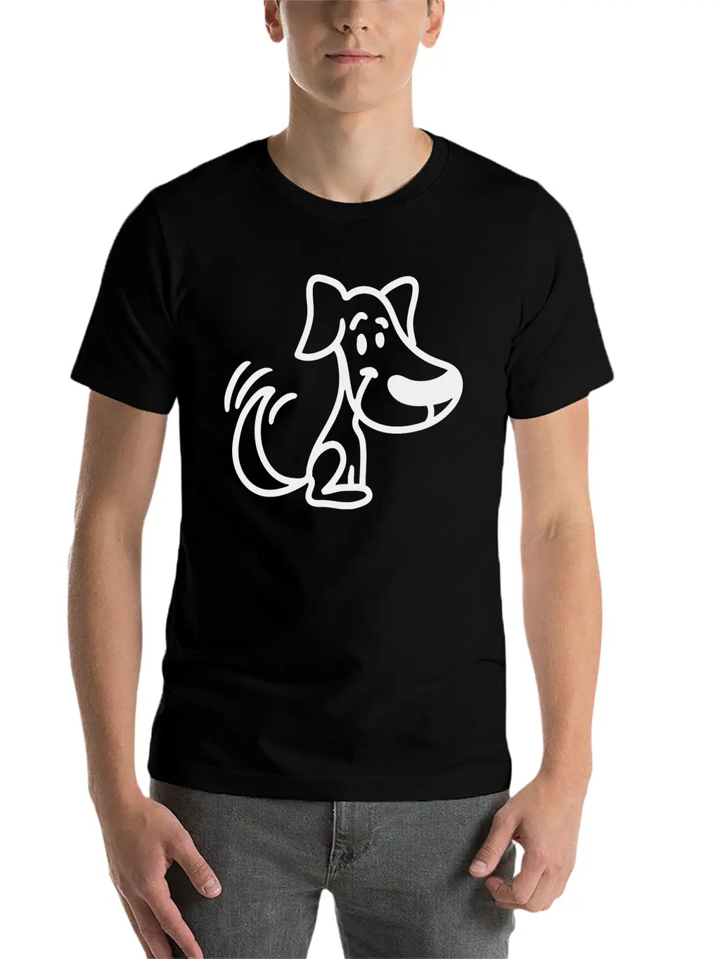 Cute Dog Unisex Short Sleeve Soft Cotton T-Shirt – Casual Everyday Wear