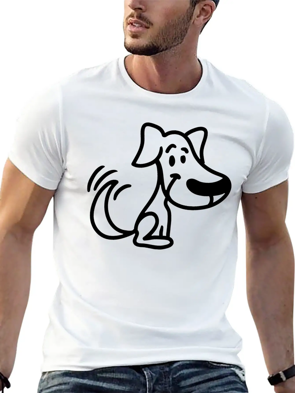 Cute Dog Unisex Short Sleeve Soft Cotton T-Shirt – Casual Everyday Wear