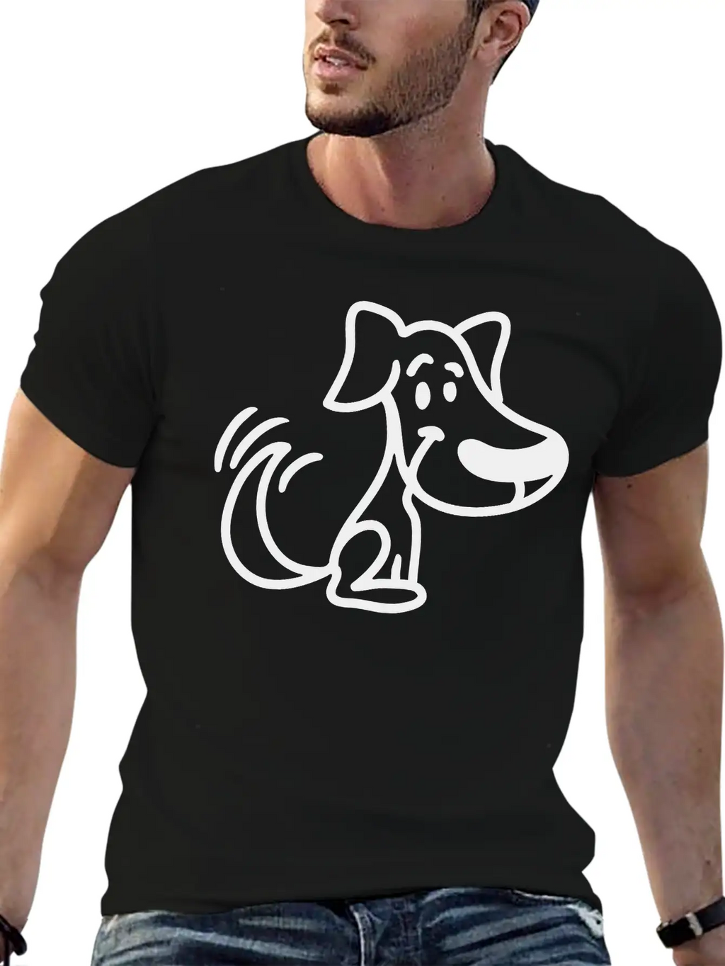 Cute Dog Unisex Short Sleeve Soft Cotton T-Shirt – Casual Everyday Wear
