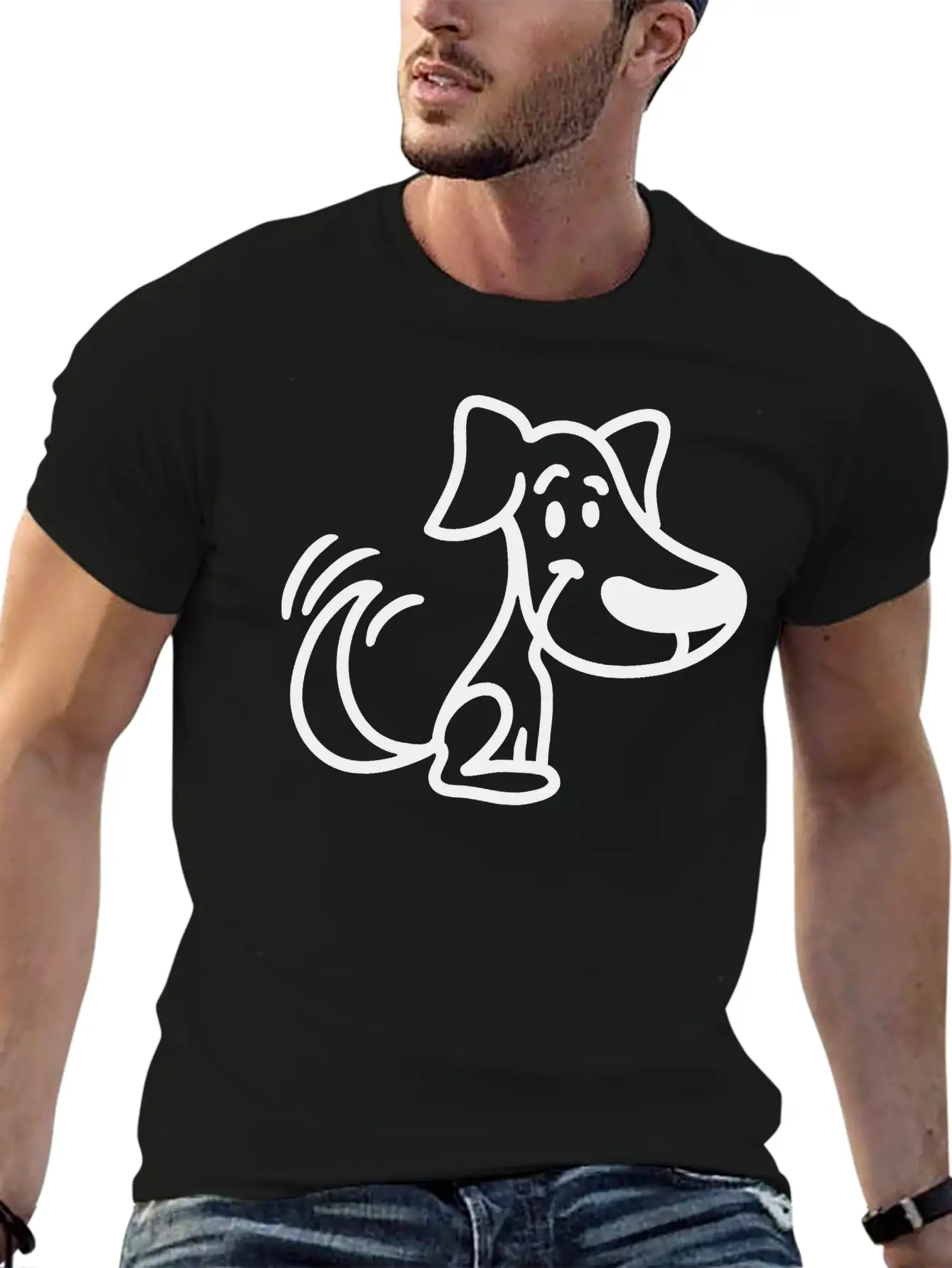Cute Dog Unisex Short Sleeve Soft Cotton T-Shirt – Casual Everyday Wear