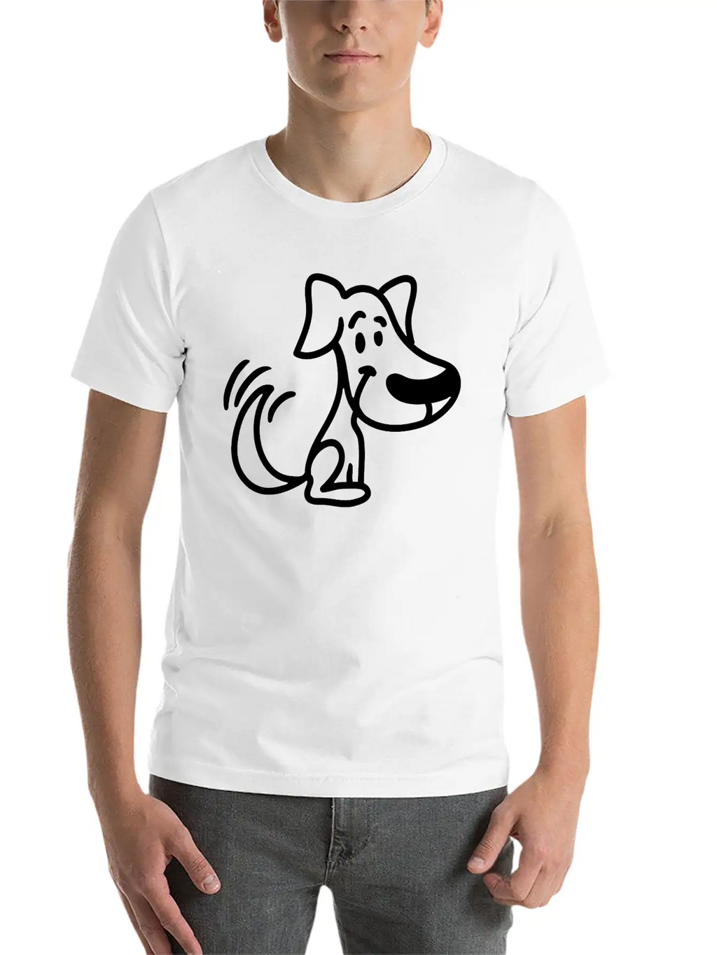 Cute Dog Unisex Short Sleeve Soft Cotton T-Shirt – Casual Everyday Wear