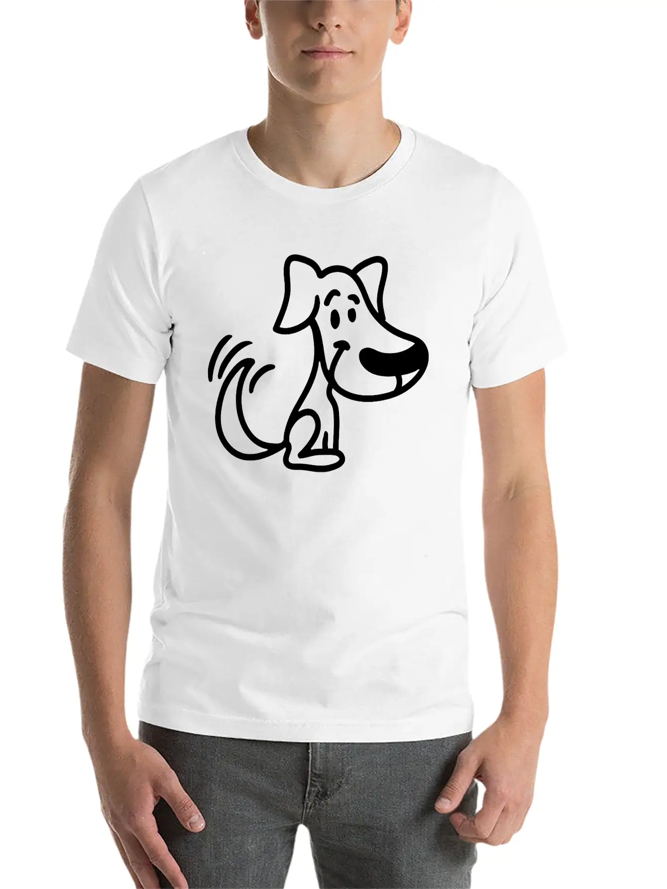 Cute Dog Unisex Short Sleeve Soft Cotton T-Shirt – Casual Everyday Wear